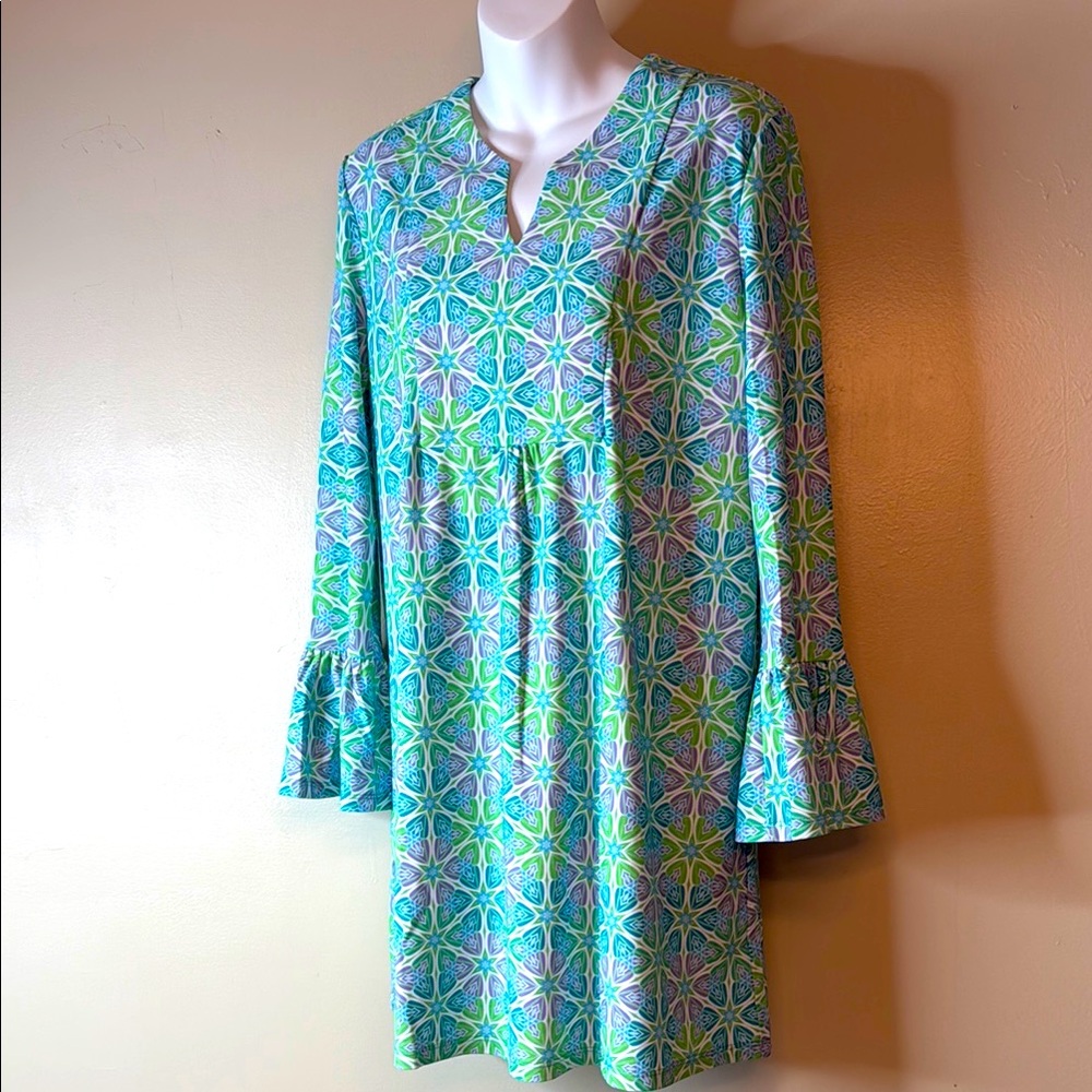 Katherine Way Colorful Geometric Pattern Dress size Medium NWT